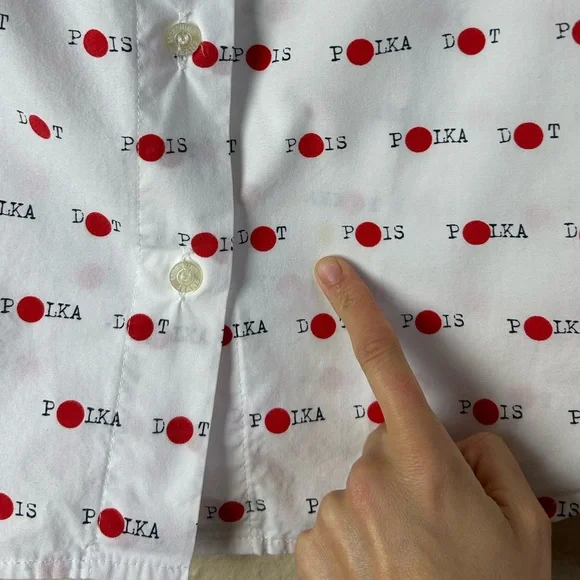 Rare vintage Moschino jeans polka dot button down shirt - Picture 8 of 8